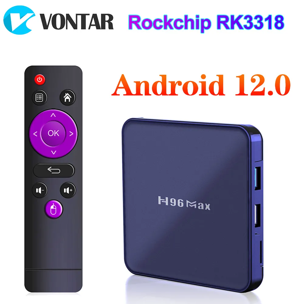 Android TV Box 9.0 With 4GB RAM 32GB ROM | RK3318 Quad-Core, 4K Ultra HD, Dual WiFi 2.4G/5G, BT 4.0, H.265 Decoding