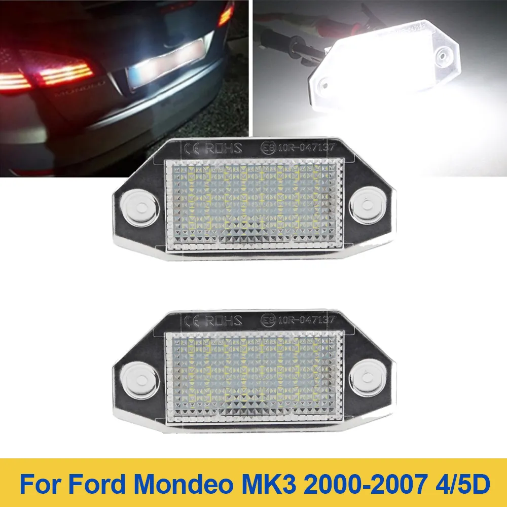 Save Big on Bulk Led Light For Ford Mondeo Universal License Plate Light:  LED Ultra Bright White Tag Light Assembly For 2000 2007 Vehicles, 6000K,