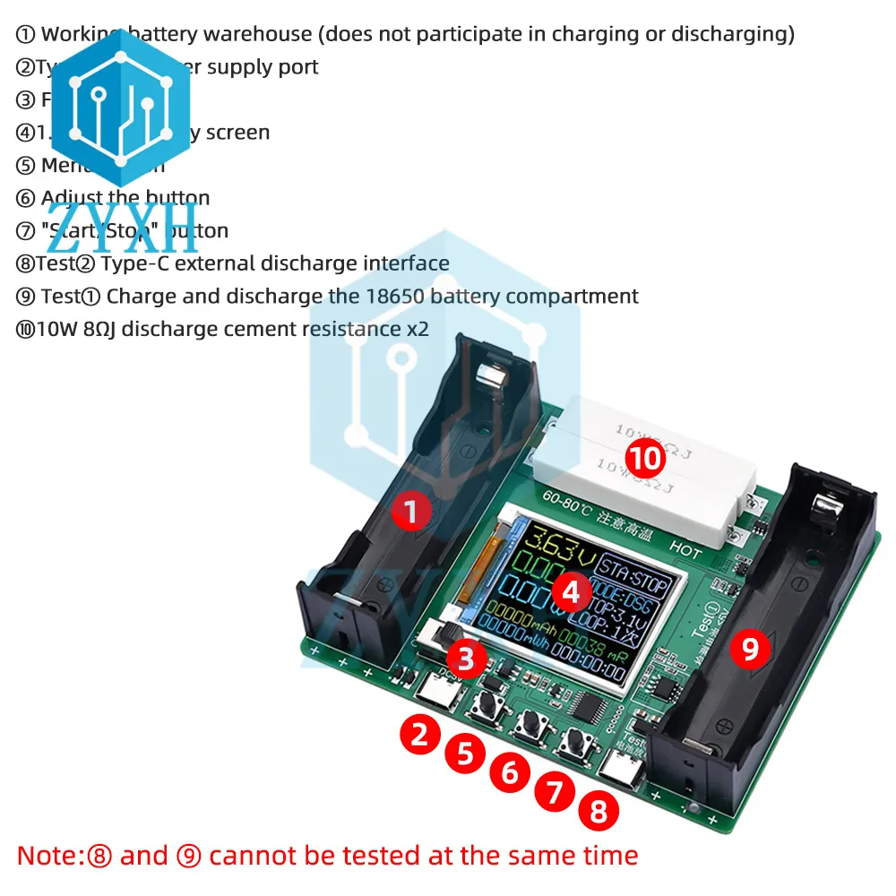 Battery Capacity Tester Digital LCD Display 18650 Lithium Battery ...