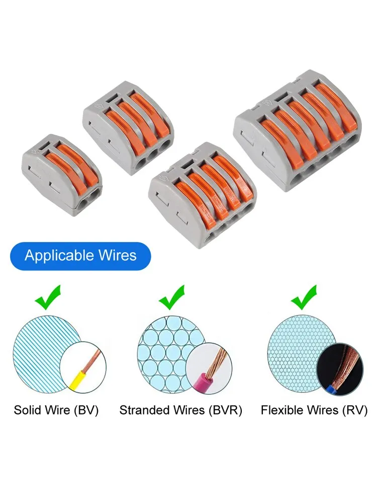 10Pcs Wire Connector Nut Kit 80A 6AWG Copper Splicing