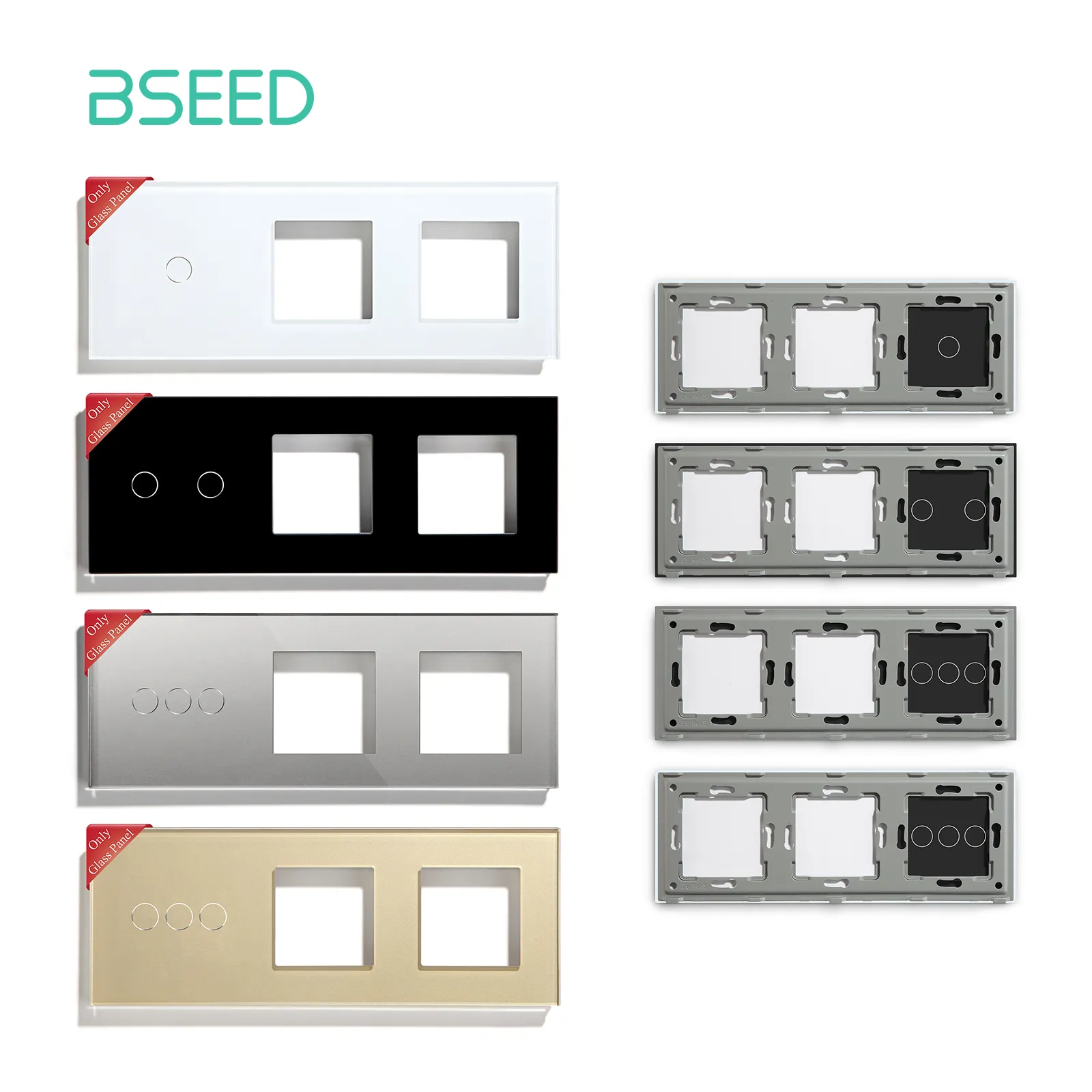 Bseed Crystal Glass Switch Frame, DIY Home Wall Socket Frame EU ...