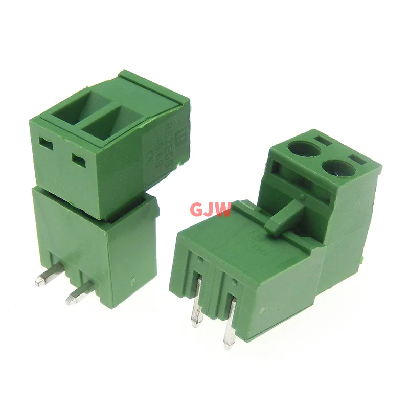 100 Pack 5.08mm Pitch 4-Pin Screw Terminal Block Pluggable Connectors – Green