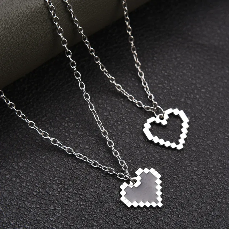 Couple Necklaces, Couples Jewelry Necklaces: Black White Hollow