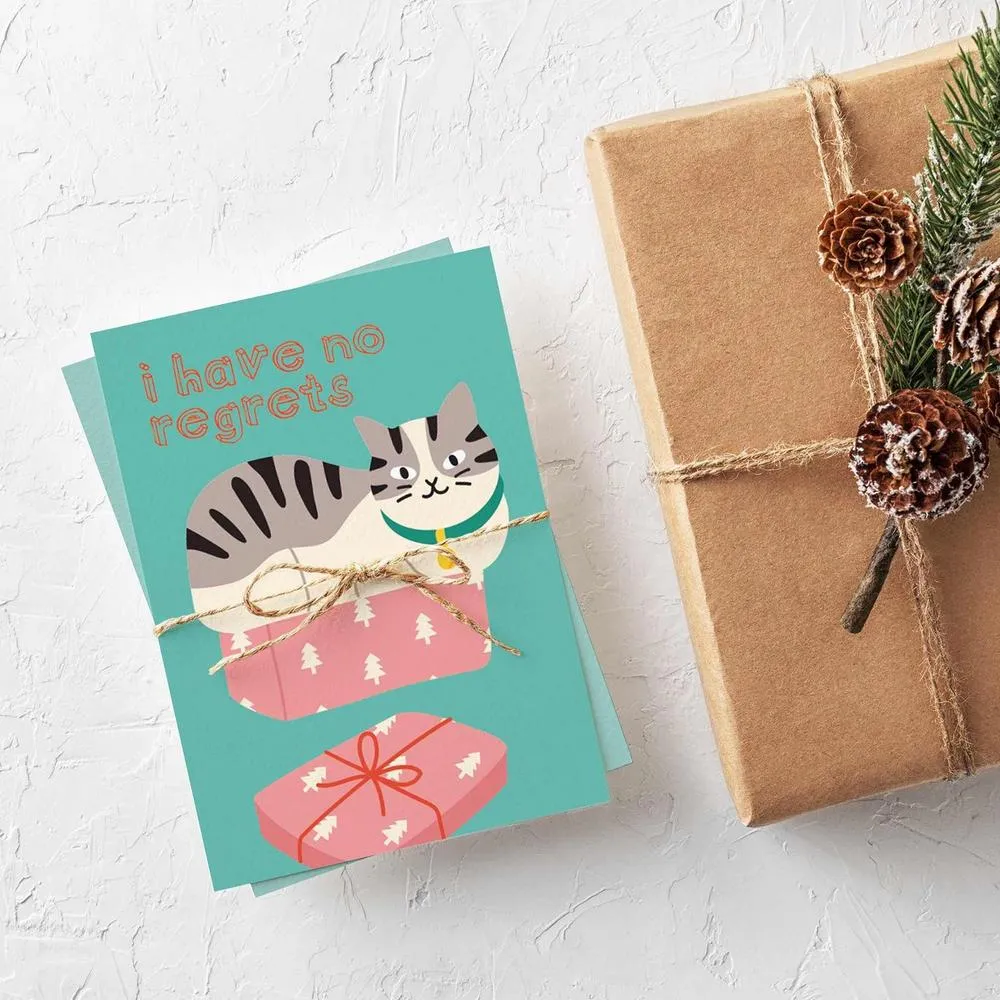 Cute Cats Christmas Card Set For Cat Lovers, Assorted Funny Cat ...