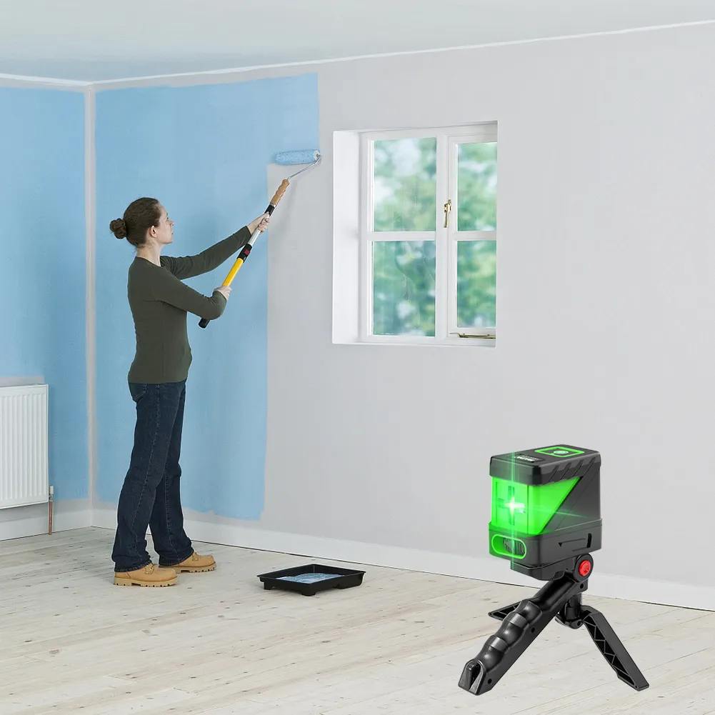 Motovera Self-Leveling Green Laser Level - Cross Line Tool For Picture Hanging & DIY Projects