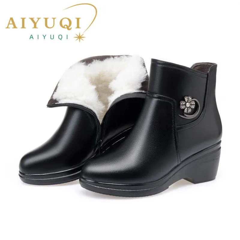 AIYUQI Womens Genuine Leather Winter Pajar Winter Boots Big Size Mother Wedge Platform Pajar Winter Boots With Thick Wool Ankle Support From Factory Dh924384 Bulk 48.15 DHgate.Com