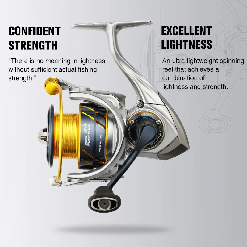 TSURINOYA Spinning Reel SURPASS 2000 2500 Aluminum Alloy Gear 6.2