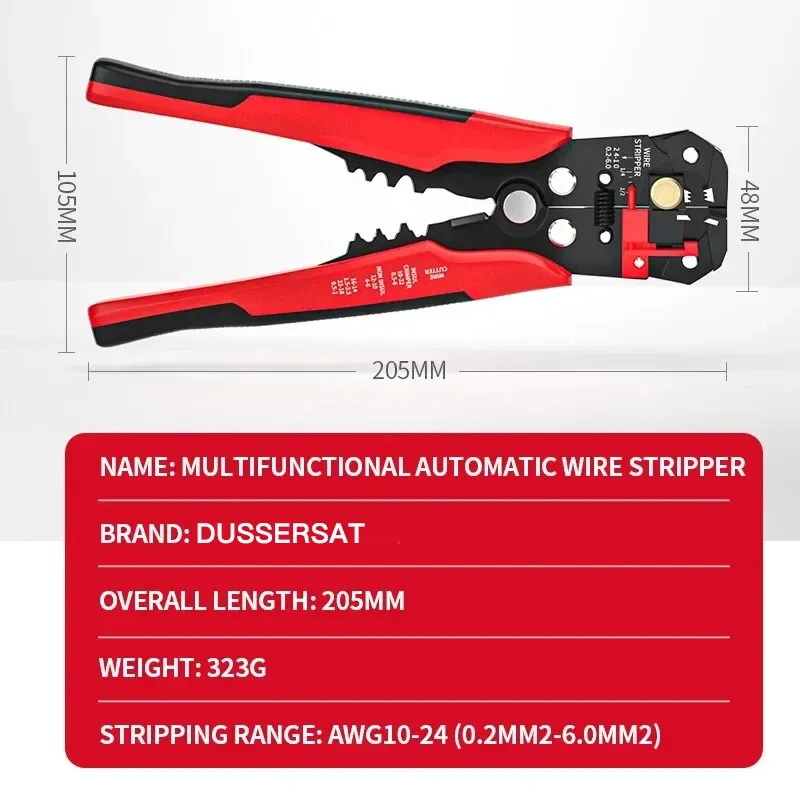 Adjustable Wire Cable Stripper, Cutter & Crimping Tool – Professional Electrician Pliers (Unbranded)