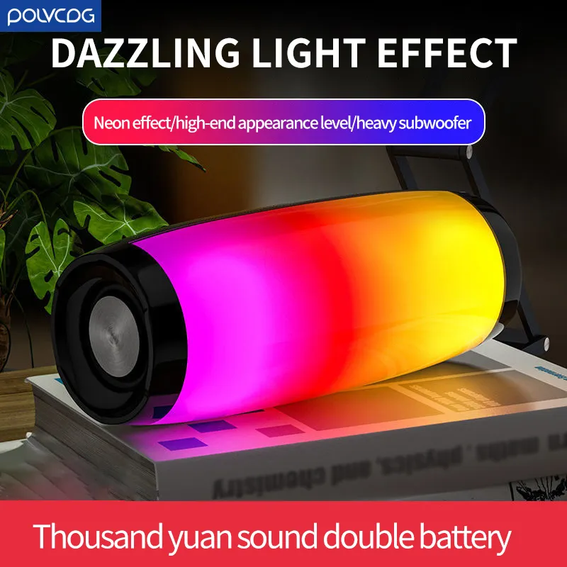 LED Lamp Bluetooth Speaker Portable Party Audio System With 180