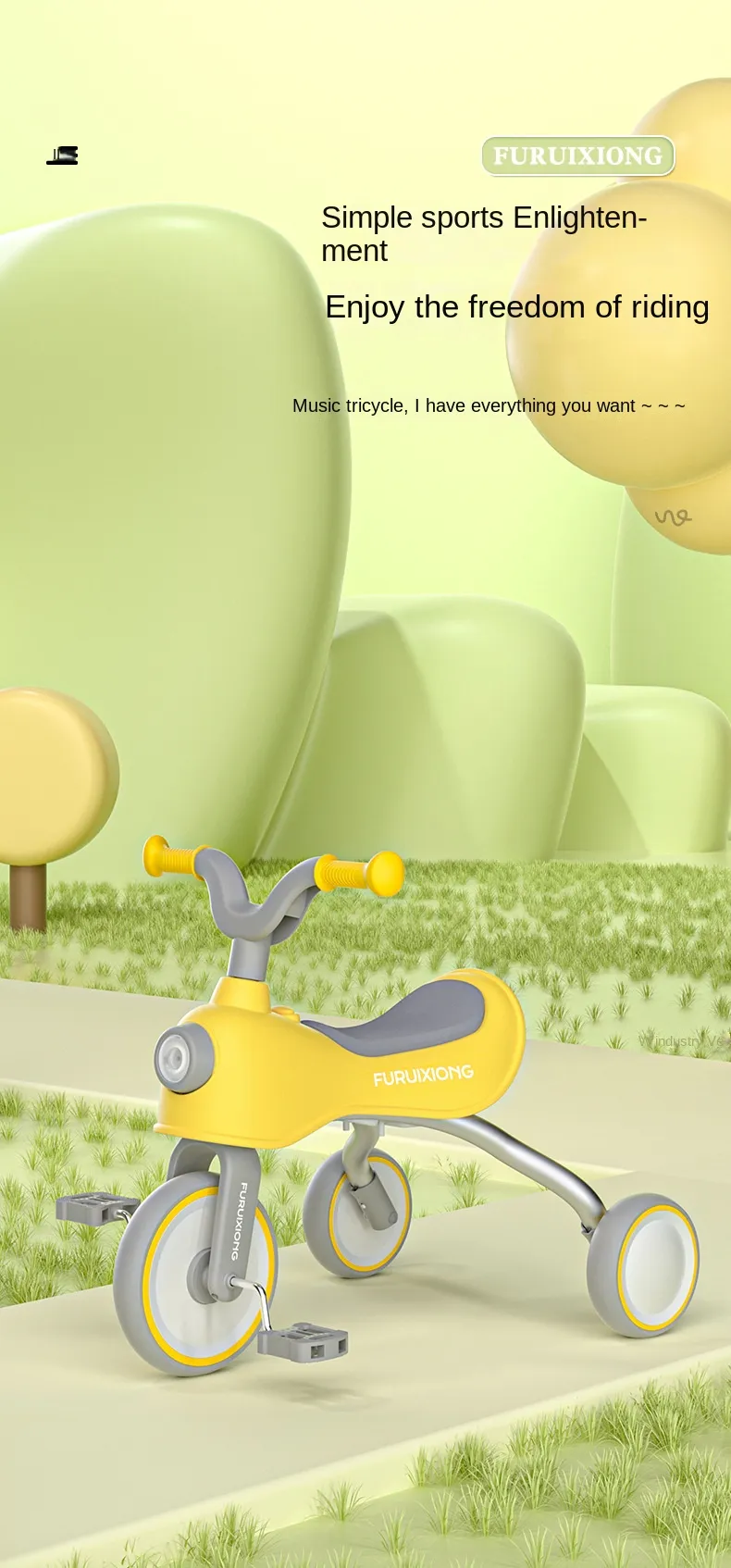 DHgate Kids Musical Tricycle Pedal Fun Learning with Music Lights Electronics