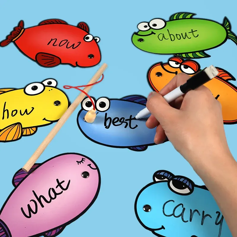 Fishing Words Learning Kit: Rewritable Board, Card Stickers - Main Image