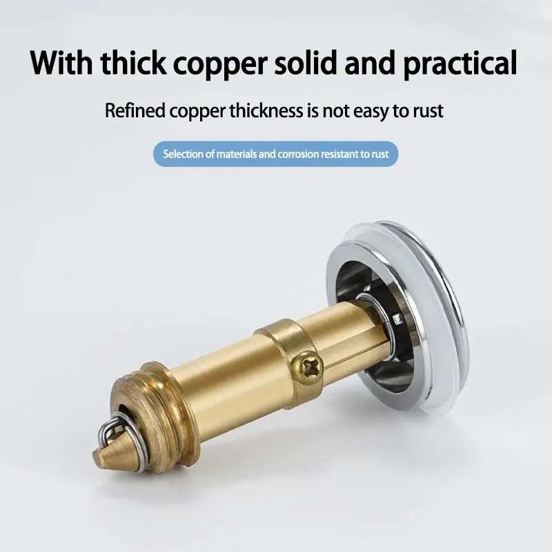 Bathroom Basin Plug Anti Clog Drain Stopper, Universal Pressing