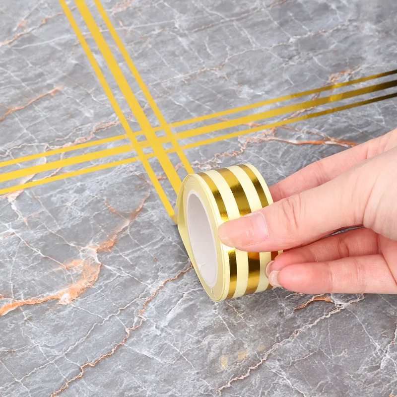 1 Roll Tile Gap Foil Tape & 36 Diagonal Stickers - Self-Adhesive Waterproof PVC Decor For Walls, Cabinets, Kitchen
