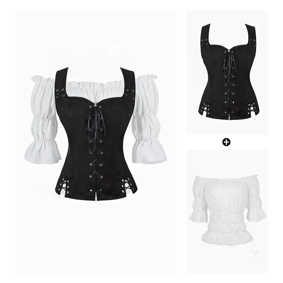 Women Renaissance Medieval Off Shoulder Pirate Blouse Shirt with Steampunk  Corset from Dhgate Other Maternity Supplies - price 23.38, image size:980x980