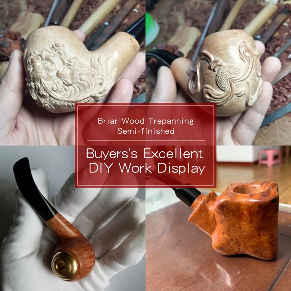 DIY Pipe Making Tobacco Pipe Kit with Briar Wood Block and Acrylic  Mouthpiece, Four Types Available from Dhgate Ashtrays