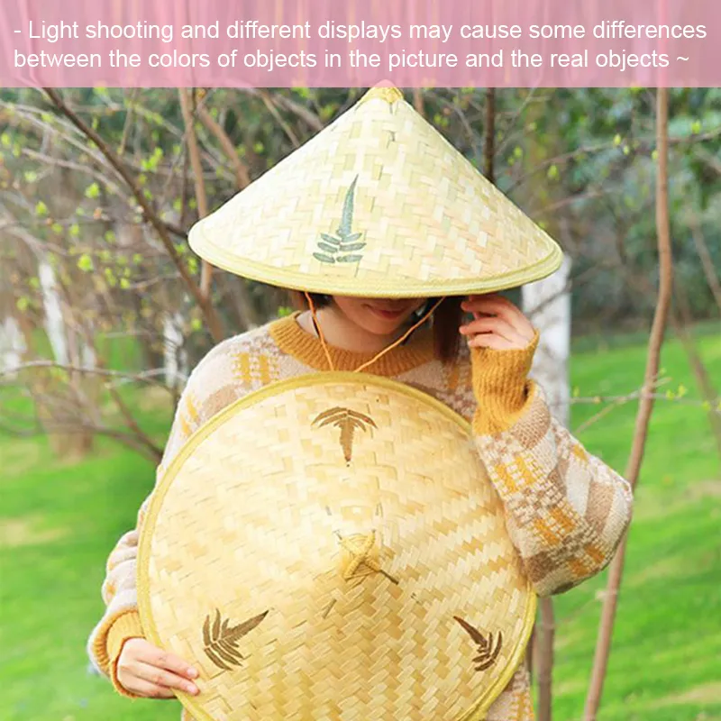 Vintage Style Bamboo Rattan Fisherman Straw Bucket Hat  display picture 2