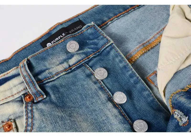 Mens Vintage Split Painted Jeans Blue And Yellow Designer Fit_voghion.com