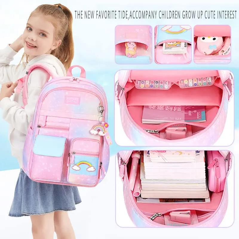 backpacks for school girls laptop LXYGD Backpack 15.6 Inch Kids Elementary Middle High Bag College Anti Theft Travel Back Pack Large Bookbags Teens Women Students (Pink) : Electronics but also for middle school Girls Laptop Backpacks with Compartment