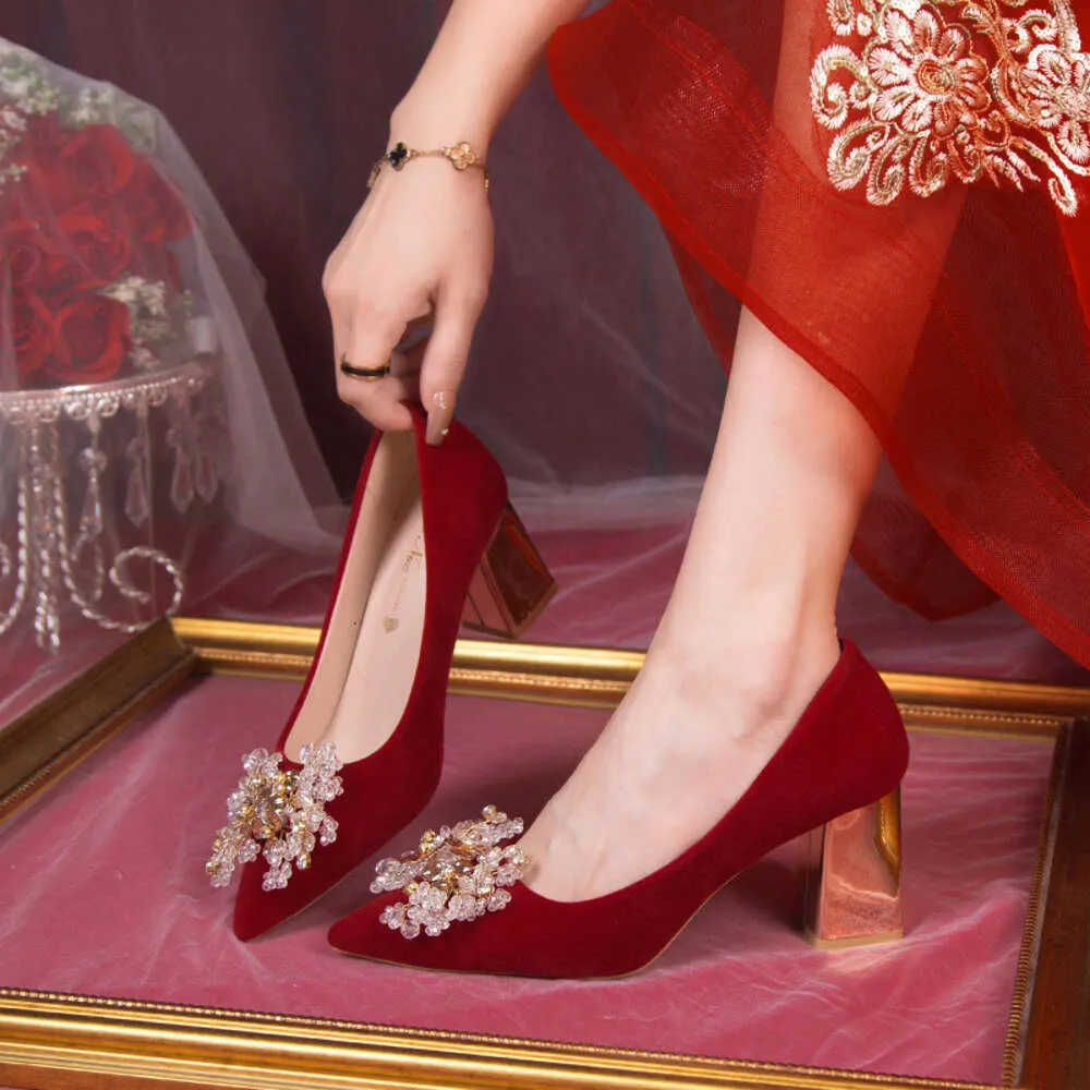 womens burgundy dress shoes for wedding Marquise Rhinestone Block Heel Evening Shoes, Prom Shoes, Bridesmaids main image 1