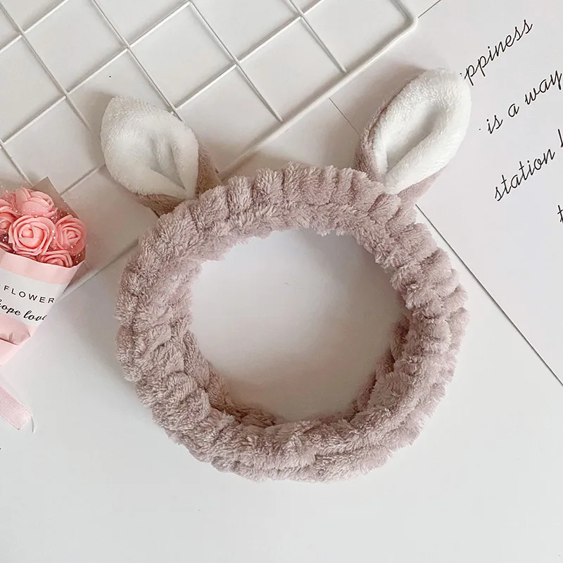 Bunny Hair Band Wide-Brimmed Elastic Cotton Headband with  display picture 2
