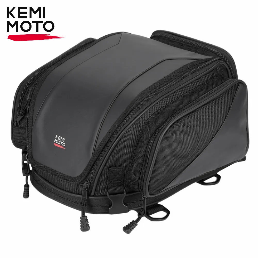 thumbnail image 2 of EYPINS Motorcycle Tail Bag - 900D Oxford Waterproof, 43x29x30cm, Helmet Storage, Reflective Strips, With Shoulder Straps 2 of 9