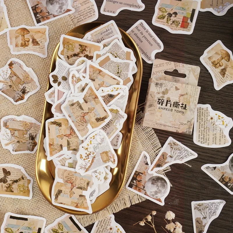 DHgate.com:45 Fragmented Text Stickers for Vintage Aesthetic