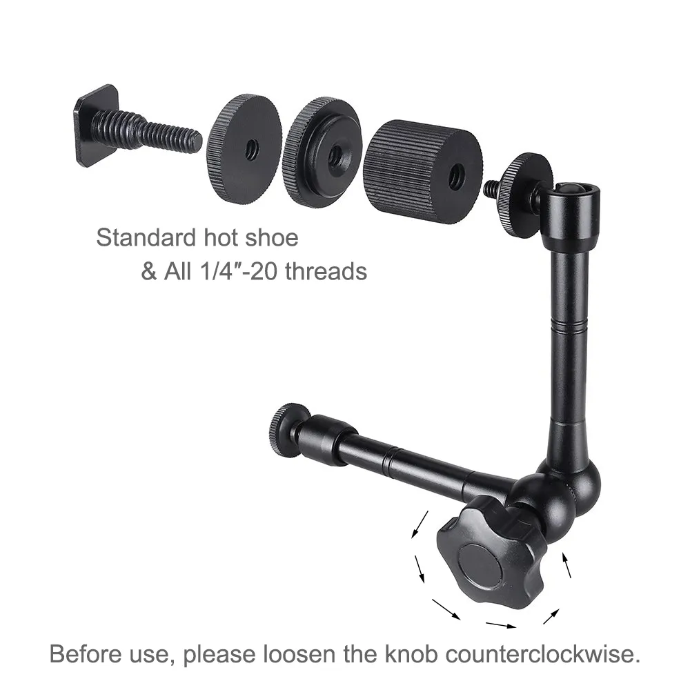 Adjustable Metal Clamps: 11 Inch Articulating Magic Arm With Super