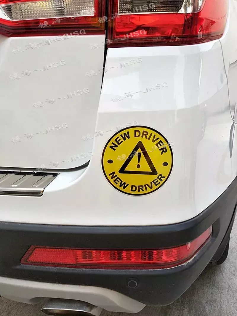 Reflective PVC Car Stickers: Triangle Caution Signs for New Drivers ...