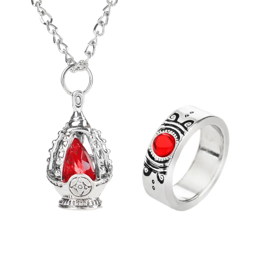 Puella Magi Madoka Magica Soul Gem Crystal Pendant Necklace Ring