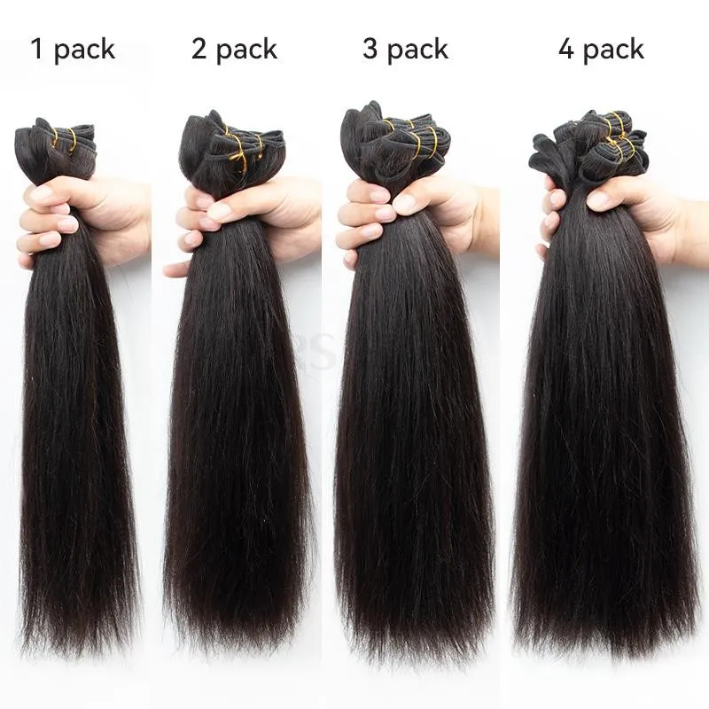 DHgate Light Yaki Straight Hair Extensions 100 Remy Human Hair 12 24 Natural Black Bundles for Sew In Hair Products