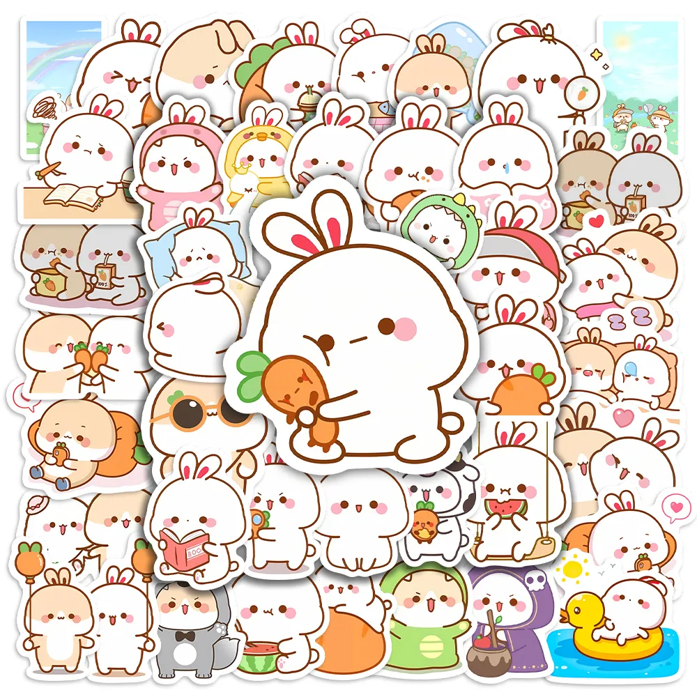 Kawaii Carrot Rabbit Stickers for Laptops, Notebooks, Luggage 10/25 ...
