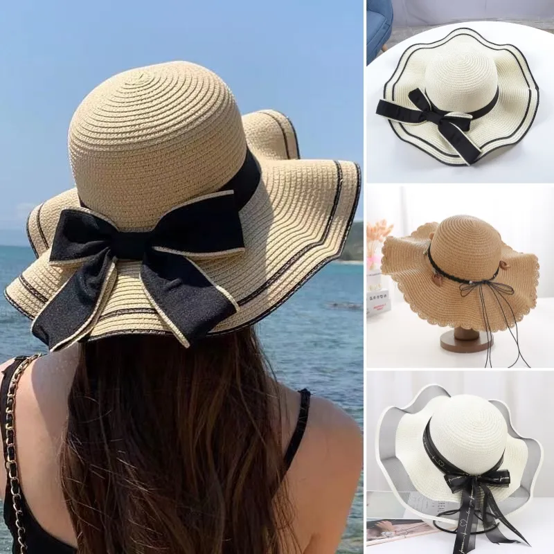 3 Straw Boater Sun Hats Foldable Wide Brim Beach Hat Pack Amazon.com: 3 Pieces Women Foldable Straw Sun Visor Wide  main image 3