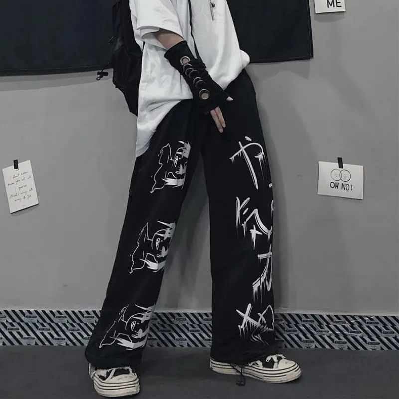 Baggy Anime Sweatpants, Japanese Print Y2K Style Pants | DHgate
