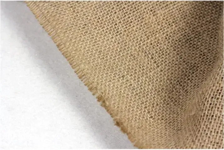 Jute Fabric by Meter for Versatile Home Decor Soft Thickened Stripe Pattern Tablecloth Tea Mat Upholstery Fabric