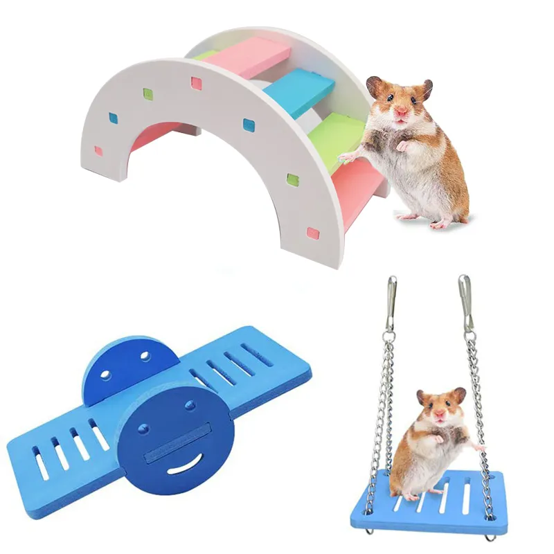 Wooden Rainbow Bridge Seesaw Swing Poppet Toy For Hamsters DIY Activity Climb Cage Accessory From Quanyuanfacai 17.08 DHgate.Com