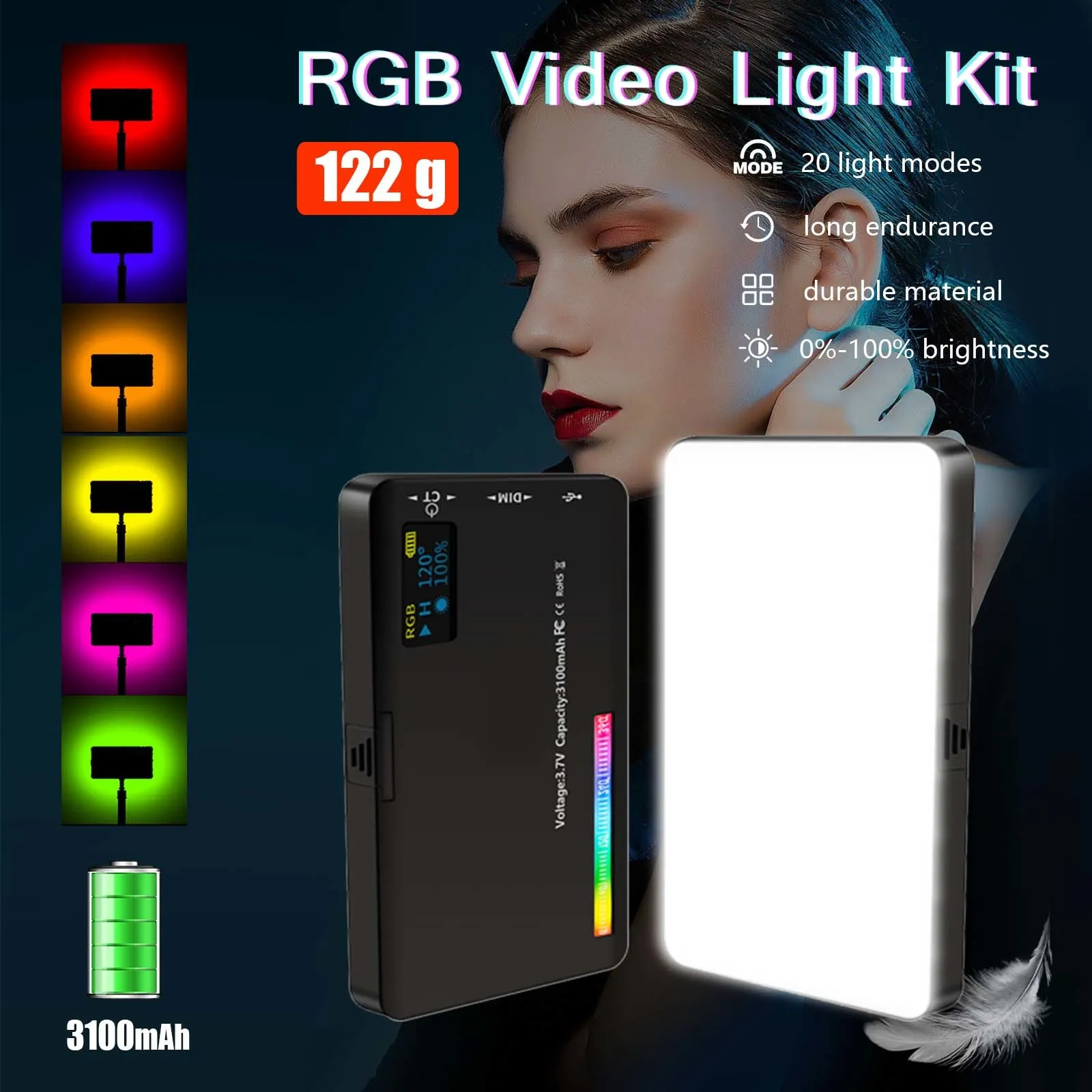 DHgate.com:Professional Video Light RGB LED Panel: Dimmable 2500-9000K ...