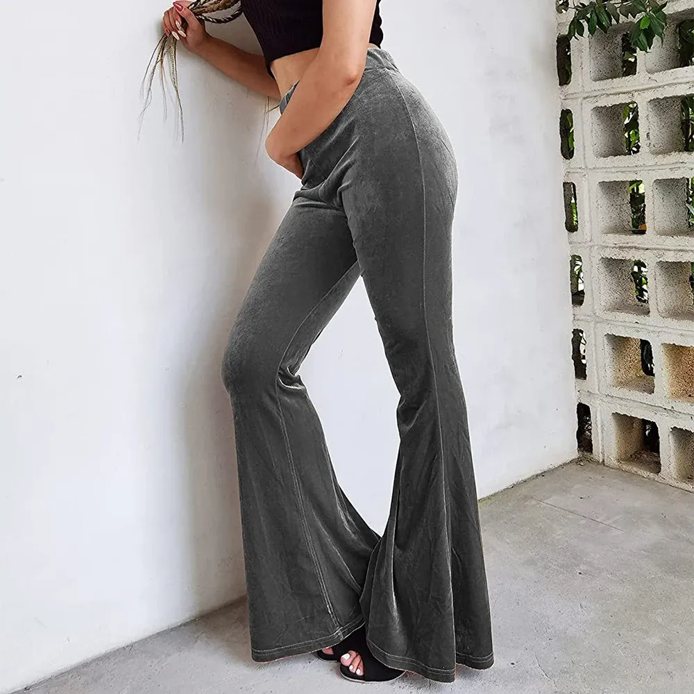 Vintage Korean Velvet Flare baggy pants for Women - Sexy Vintage Korean Velvet Flare baggy pants for Women - Sexy