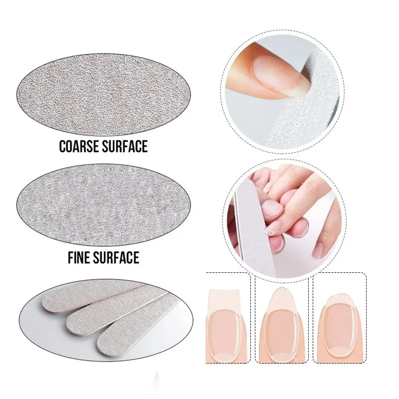 Grey Professional Nail Files Buffer Set for UV Gel Polish Manicure ...