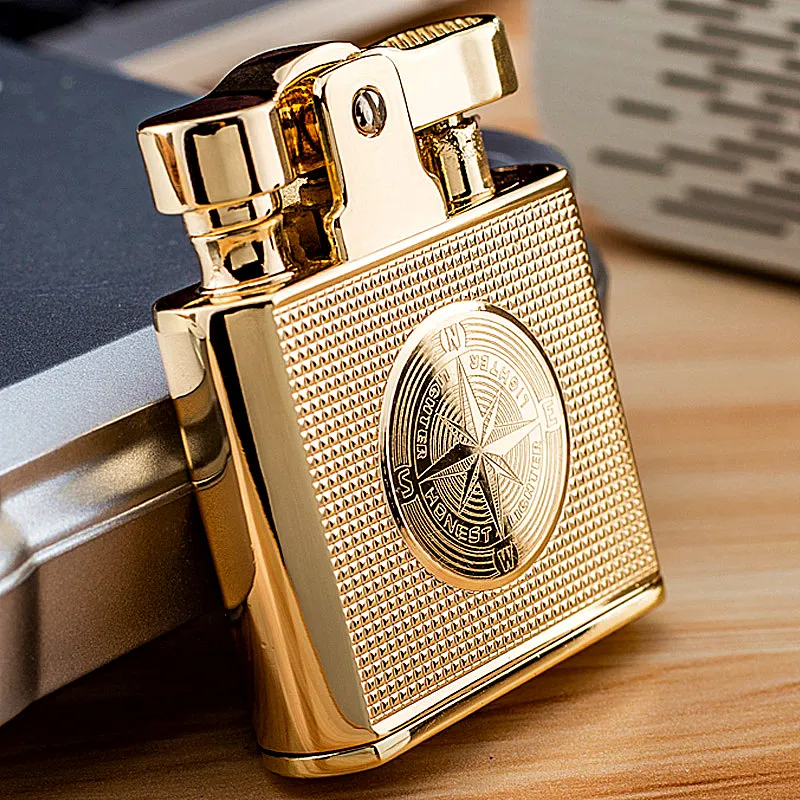 luxury cigarette lighter Metal Windproof Retro Copper Kerosene Cigarette Cigar Lighter Waterproof  Smoking Accessories from Dhgate Cigarette Cases