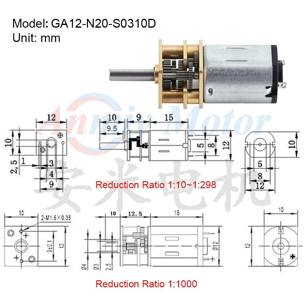 Jutagoss GA12-N20 Mini Gear Motor - 70RPM, DC 6V, Small Reduction Motor For DIY Robots, RC Cars, Smart Projects - View #14