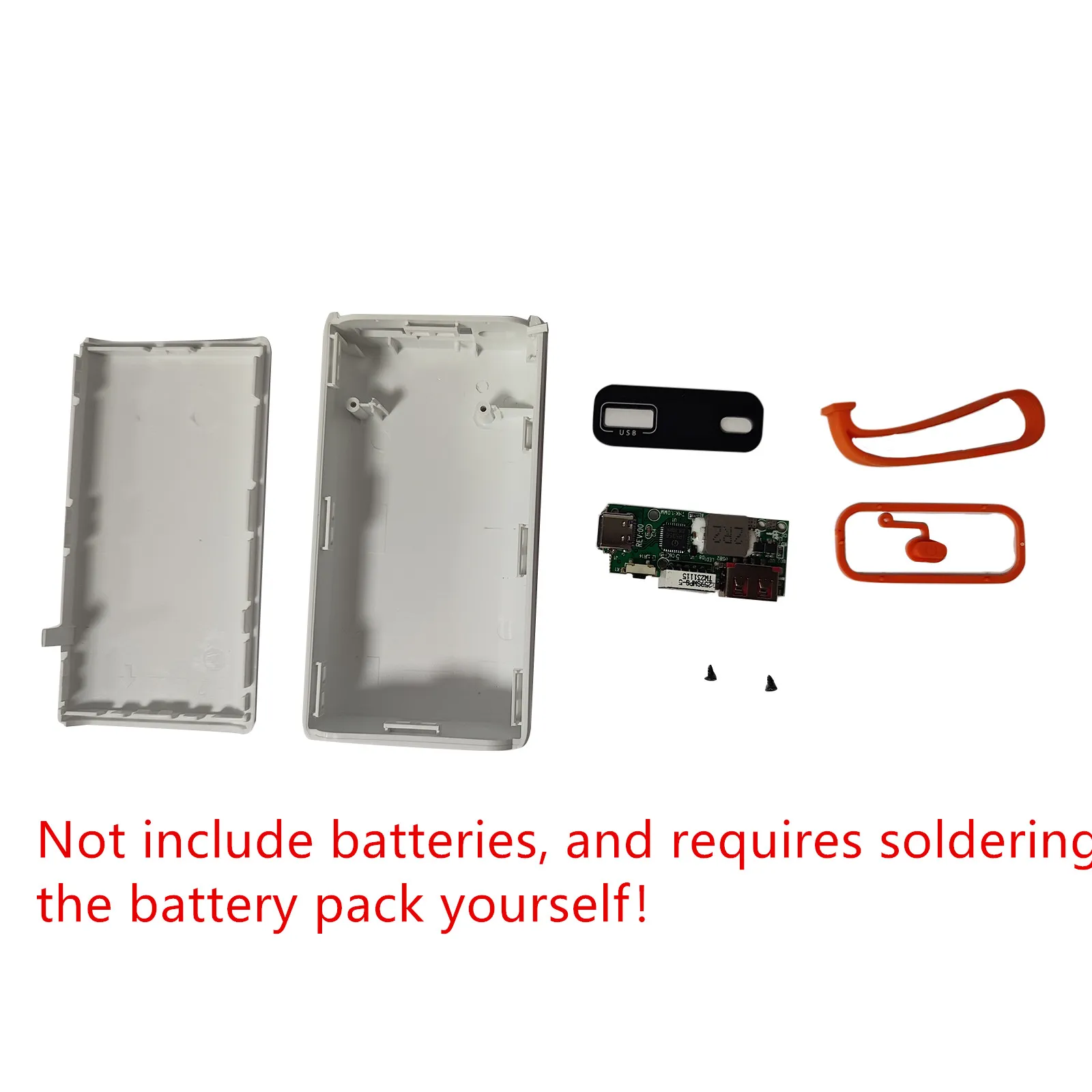 2*21700 Welded Shell battery and holder Power Bank Case with USB Type C ...