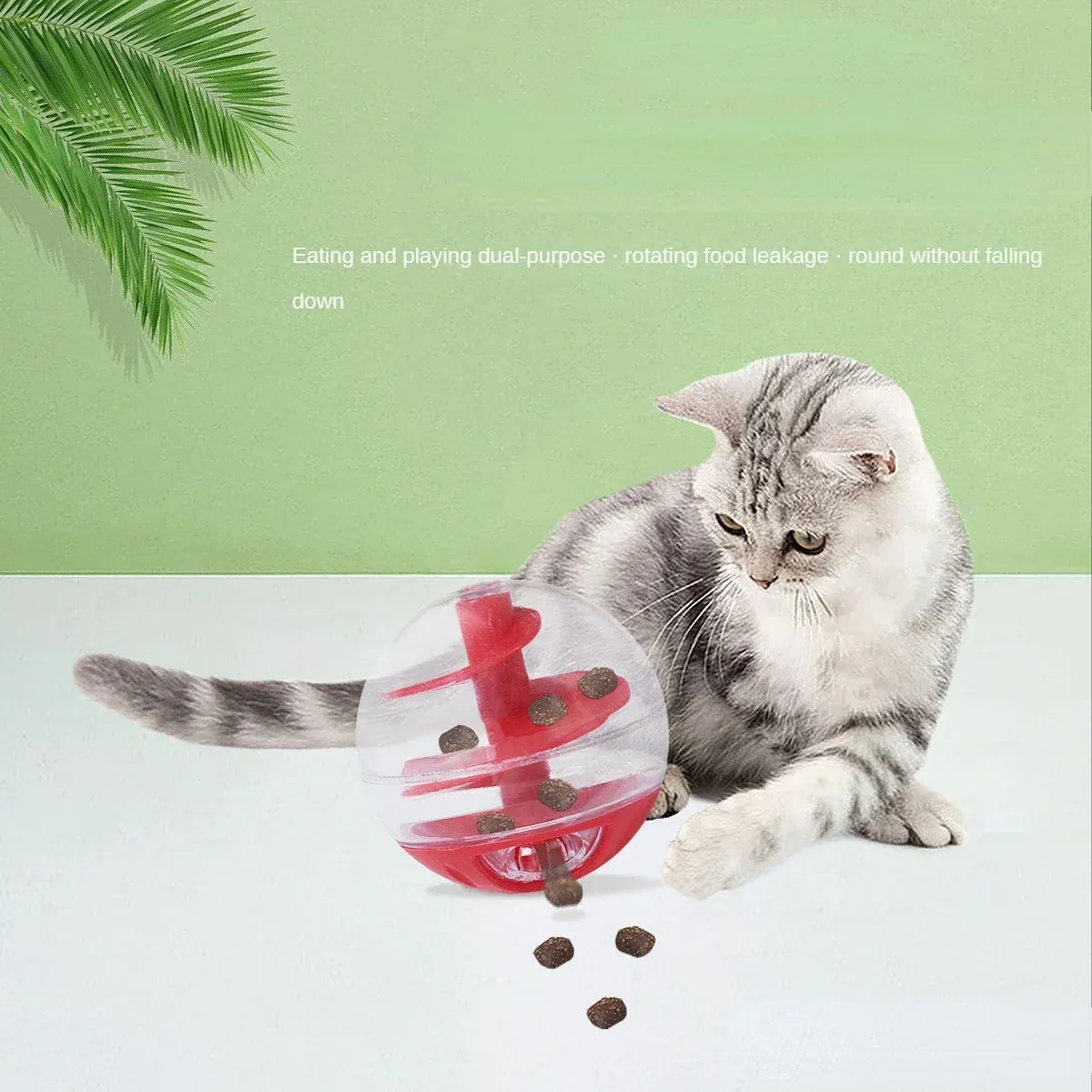 DHgate 2024 IQ Interactive Cat Feeder Ball Slow Pet Feeder Toy with Treat Ball for Cats and Dogs Pet Supplies