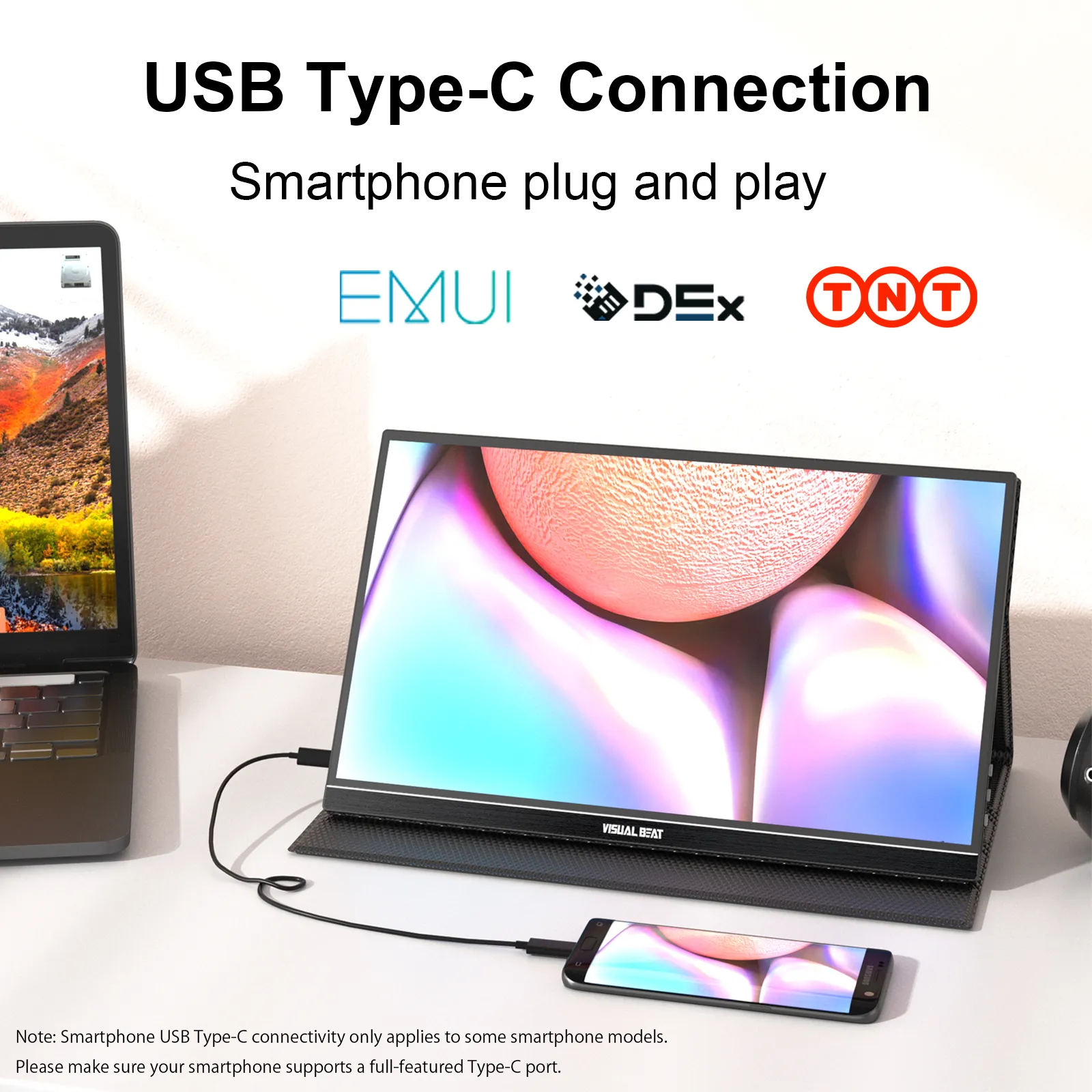 15.6 Inch Touch Screen Portable Monitor FHD 1080P IPS HDR USB Type-C HDMI LCD Computer Display for Laptop PC Mac