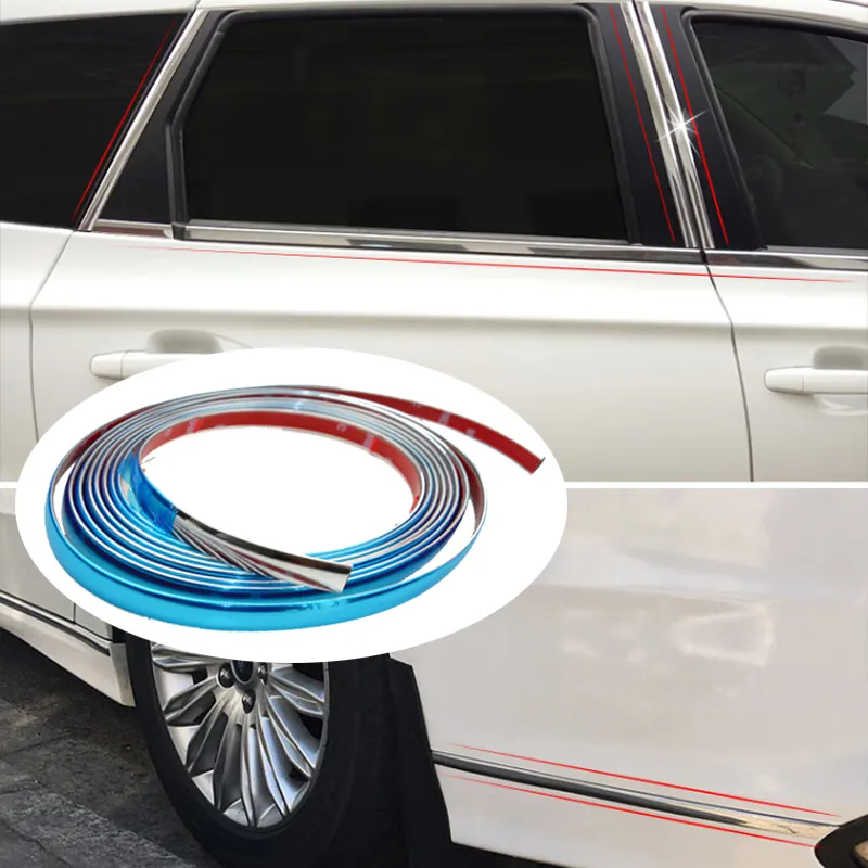 Car Chrome Body Strip Bumper Door Protector Moulding Trim Stylish Car Sticker Window Trim for Exterior Styling