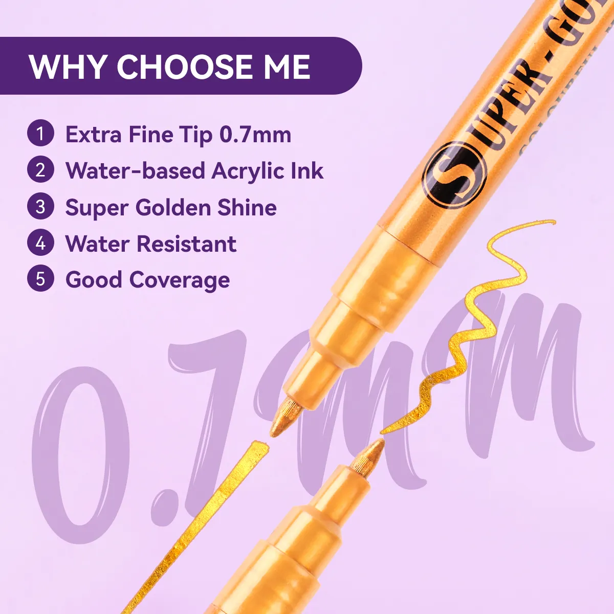 12 Metallic Acrylic Paint Pens Extra-fine Tip For Rock Painting, Kids Craft, Family Painting, Kids Activities, Wood Art, Glass Art