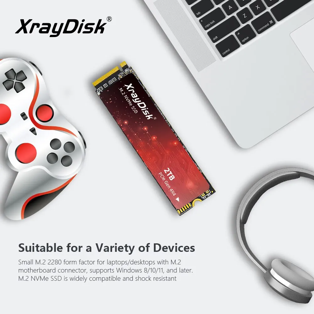 Xraydisk M.2 1TB 2TB NVMe PCIe 4.0 Gen4 Internal SSD with Read