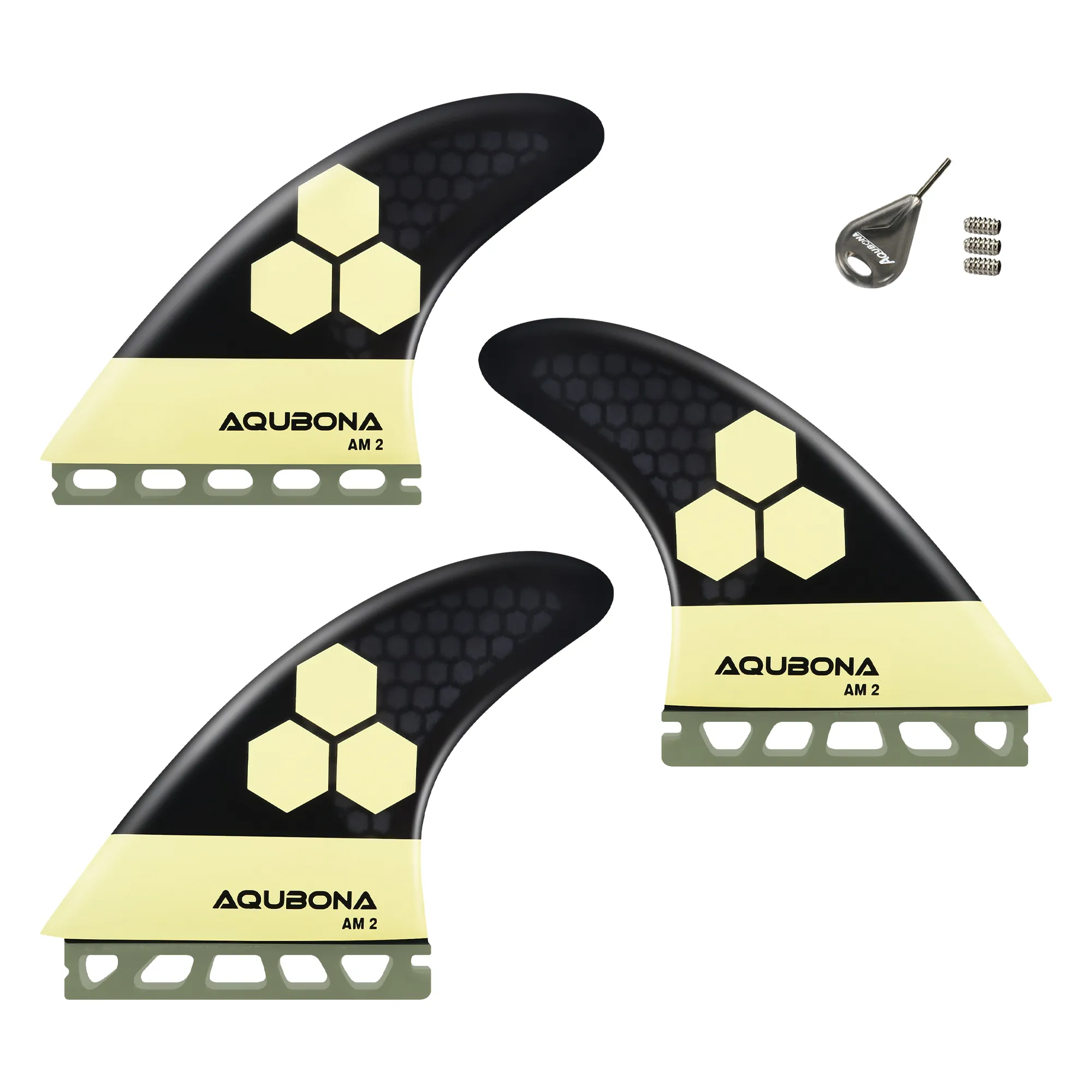 Surfboard Fins K2.1 - Dual Tab Thruster - CARBON MESH