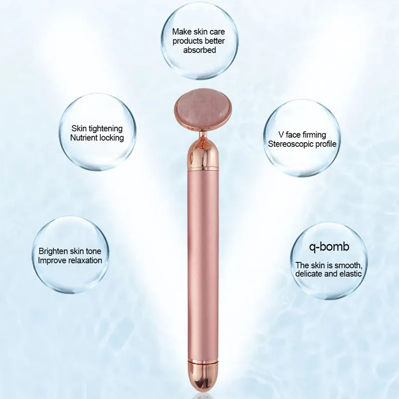 24K Gold Beauty Bar Electric Vibrating Rose Quartz Jade Roller Face  Massager from Dhgate Massage Oils & Creams - price 30.16