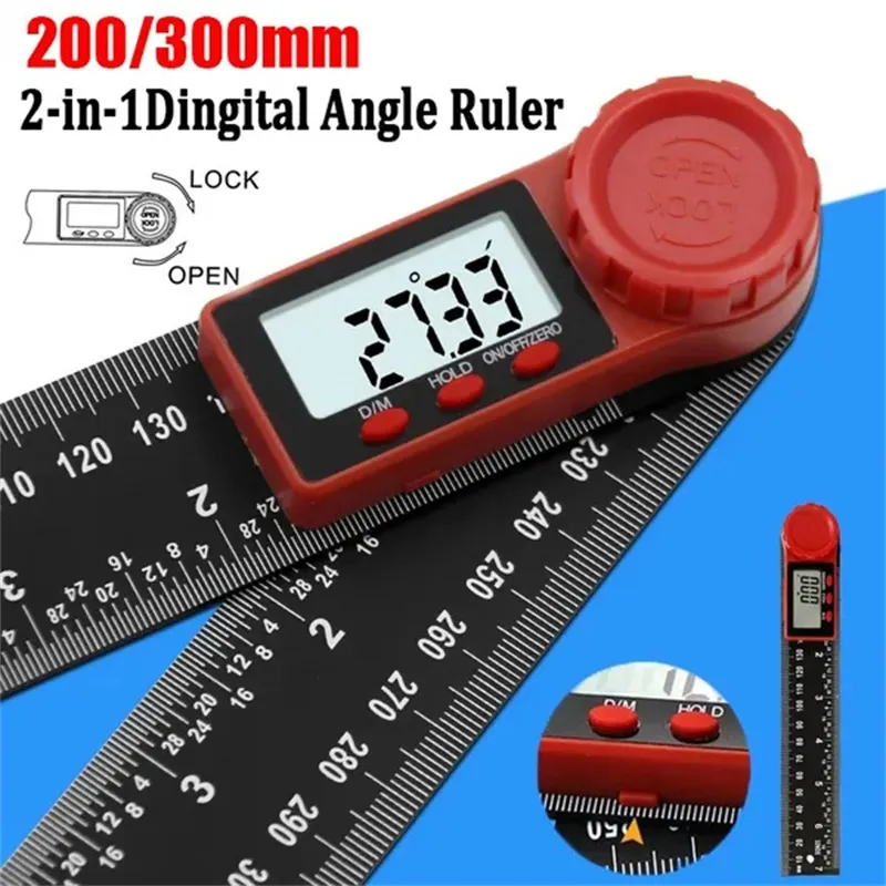 DOUKI Digital Angle Finder 0-300mm Stainless Steel Electronic