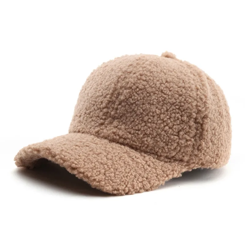 Winter Warm Lambs Wool Plush Sherpa Baseball Cap Fitted  display picture 2